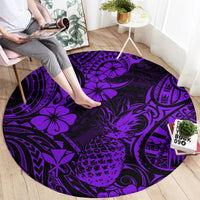Hawaii Pineapple Round Carpet Polynesian Pattern Purple Version LT01 - Polynesian Pride