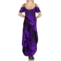 Hawaii Pineapple Summer Maxi Dress Polynesian Pattern Purple Version LT01 - Polynesian Pride