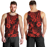 Hawaii Pineapple Men Tank Top Polynesian Pattern Red Version LT01 - Polynesian Pride