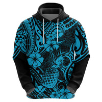 Hawaii Pineapple Hoodie Polynesian Pattern Sky Blue Version LT01 - Polynesian Pride