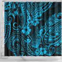 Hawaii Pineapple Shower Curtain Polynesian Pattern Sky Blue Version LT01 - Polynesian Pride