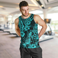 Hawaii Pineapple Men Tank Top Polynesian Pattern Turquoise Version LT01 - Polynesian Pride