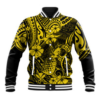 Hawaii Pineapple Baseball Jacket Polynesian Pattern Yellow Version LT01 Unisex Yellow - Polynesian Pride