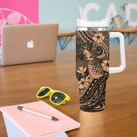Hawaii Pineapple Tumbler With Handle Polynesian Pattern Yellow Version