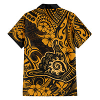 Hawaii Shaka Sign Hawaiian Shirt With Polynesian Hibiscus Gold Unique LT01 - Polynesian Pride