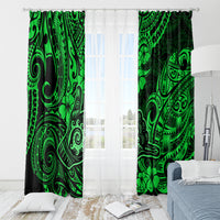 Hawaii Shaka Sign Window Curtain With Polynesian Hibiscus Green Unique LT01 - Polynesian Pride
