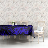 Hawaii Shaka Sign Tablecloth With Polynesian Hibiscus Navy Blue Unique LT01 - Polynesian Pride