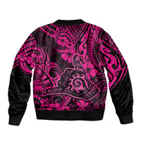 Hawaii Shaka Sign Bomber Jacket With Polynesian Hibiscus Pink Unique LT01 - Polynesian Pride