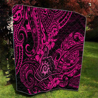 Hawaii Shaka Sign Quilt With Polynesian Hibiscus Pink Unique LT01 - Polynesian Pride