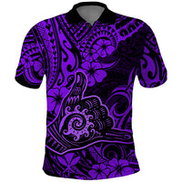 Hawaii Shaka Sign Polo Shirt Polynesian Pattern Purple Version LT01 Purple - Polynesian Pride