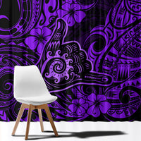 Hawaii Shaka Sign Window Curtain Polynesian Pattern Purple Version LT01 - Polynesian Pride