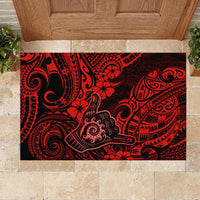 Hawaii Shaka Sign Rubber Doormat Polynesian Pattern Red Version LT01 - Polynesian Pride