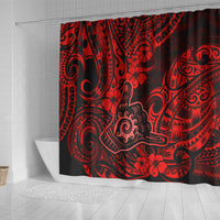Hawaii Shaka Sign Shower Curtain Polynesian Pattern Red Version LT01 - Polynesian Pride
