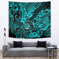 Hawaii Shaka Sign Tapestry Polynesian Pattern Turquoise Version LT01 - Polynesian Pride