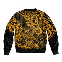 Hawaii Shark Bomber Jacket Polynesian Pattern Gold Version LT01 - Polynesian Pride