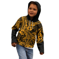Hawaii Shark Kid Hoodie Polynesian Pattern Gold Version LT01 - Polynesian Pride