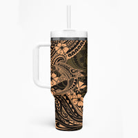 Hawaii Shark Tumbler With Handle Polynesian Pattern Gold Version
