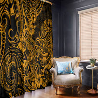Hawaii Shark Window Curtain Polynesian Pattern Gold Version LT01 Gold - Polynesian Pride