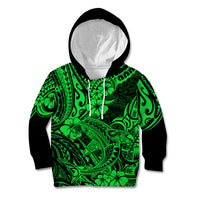 Hawaii Shark Kid Hoodie Polynesian Pattern Green Version LT01 Green - Polynesian Pride