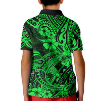 Hawaii Shark Kid Polo Shirt Polynesian Pattern Green Version LT01 - Polynesian Pride