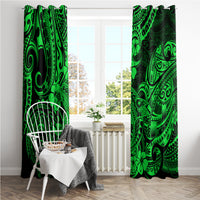 Hawaii Shark Window Curtain Polynesian Pattern Green Version LT01 - Polynesian Pride