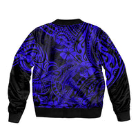 Hawaii Shark Bomber Jacket Polynesian Pattern Navy Blue Version LT01 - Polynesian Pride