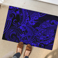 Hawaii Shark Rubber Doormat Polynesian Pattern Navy Blue Version LT01 - Polynesian Pride