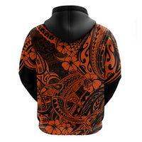 Hawaii Shark Hoodie Polynesian Pattern Orange Version LT01 - Polynesian Pride