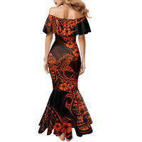 Hawaii Shark Mermaid Dress Polynesian Pattern Orange Version LT01 - Polynesian Pride