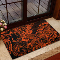 Hawaii Shark Rubber Doormat Polynesian Pattern Orange Version LT01 - Polynesian Pride