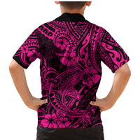 Hawaii Shark Family Matching Mermaid Dress and Hawaiian Shirt Polynesian Pattern Pink Version LT01 - Polynesian Pride