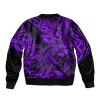 Hawaii Shark Bomber Jacket Polynesian Pattern Purple Version LT01 - Polynesian Pride