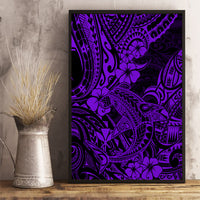 Hawaii Shark Canvas Wall Art Polynesian Pattern Purple Version LT01 - Polynesian Pride