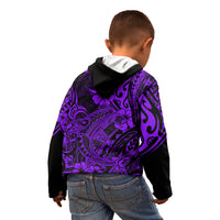 Hawaii Shark Kid Hoodie Polynesian Pattern Purple Version LT01 - Polynesian Pride