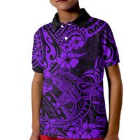 Hawaii Shark Kid Polo Shirt Polynesian Pattern Purple Version LT01 Kid Purple - Polynesian Pride