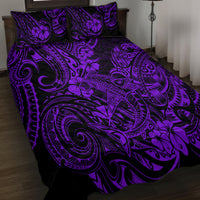 Hawaii Shark Quilt Bed Set Polynesian Pattern Purple Version LT01 - Polynesian Pride