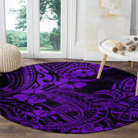Hawaii Shark Round Carpet Polynesian Pattern Purple Version LT01 - Polynesian Pride
