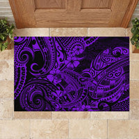Hawaii Shark Rubber Doormat Polynesian Pattern Purple Version LT01 - Polynesian Pride