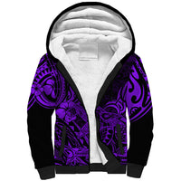 Hawaii Shark Sherpa Hoodie Polynesian Pattern Purple Version LT01 Unisex Purple - Polynesian Pride