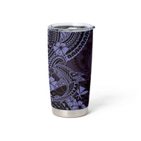 Hawaii Shark Tumbler Cup Polynesian Pattern Purple Version