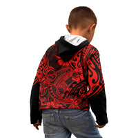 Hawaii Shark Kid Hoodie Polynesian Pattern Red Version LT01 - Polynesian Pride