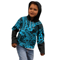 Hawaii Shark Kid Hoodie Polynesian Pattern Sky Blue Version LT01 - Polynesian Pride