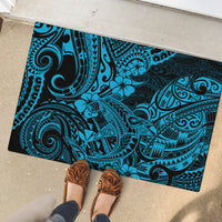 Hawaii Shark Rubber Doormat Polynesian Pattern Sky Blue Version LT01 - Polynesian Pride