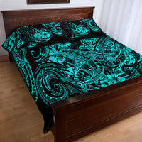 Hawaii Shark Quilt Bed Set Polynesian Pattern Turquoise Version LT01 - Polynesian Pride