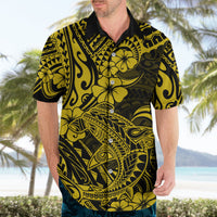 Hawaii Shark Hawaiian Shirt Polynesian Pattern Yellow Version LT01 - Polynesian Pride