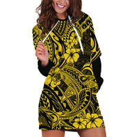 Hawaii Shark Hoodie Dress Polynesian Pattern Yellow Version LT01 Yellow - Polynesian Pride
