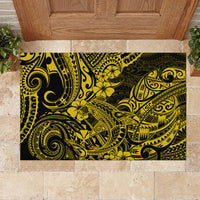 Hawaii Shark Rubber Doormat Polynesian Pattern Yellow Version LT01 - Polynesian Pride