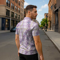 Pua Kalaunu Lei Zipper Polo Shirt Palaka Pattern LT01 - Polynesian Pride