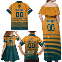 Custom Rugby Australia Family Matching Off Shoulder Maxi Dress and Hawaiian Shirt Junior Wallabies Go Champions LT01 - Polynesian Pride