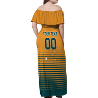 Custom Rugby Australia Family Matching Off Shoulder Maxi Dress and Hawaiian Shirt Junior Wallabies Go Champions LT01 - Polynesian Pride